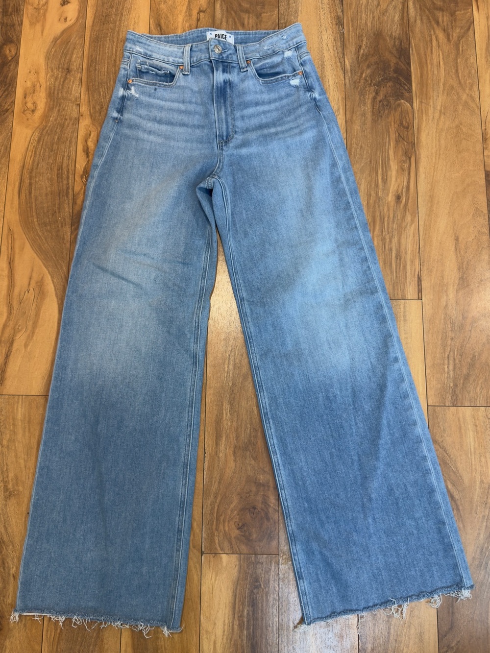 PAIGE Anessa 31 Wide Leg Jeans Women’s Size 28 Light Wash Denim High Rise